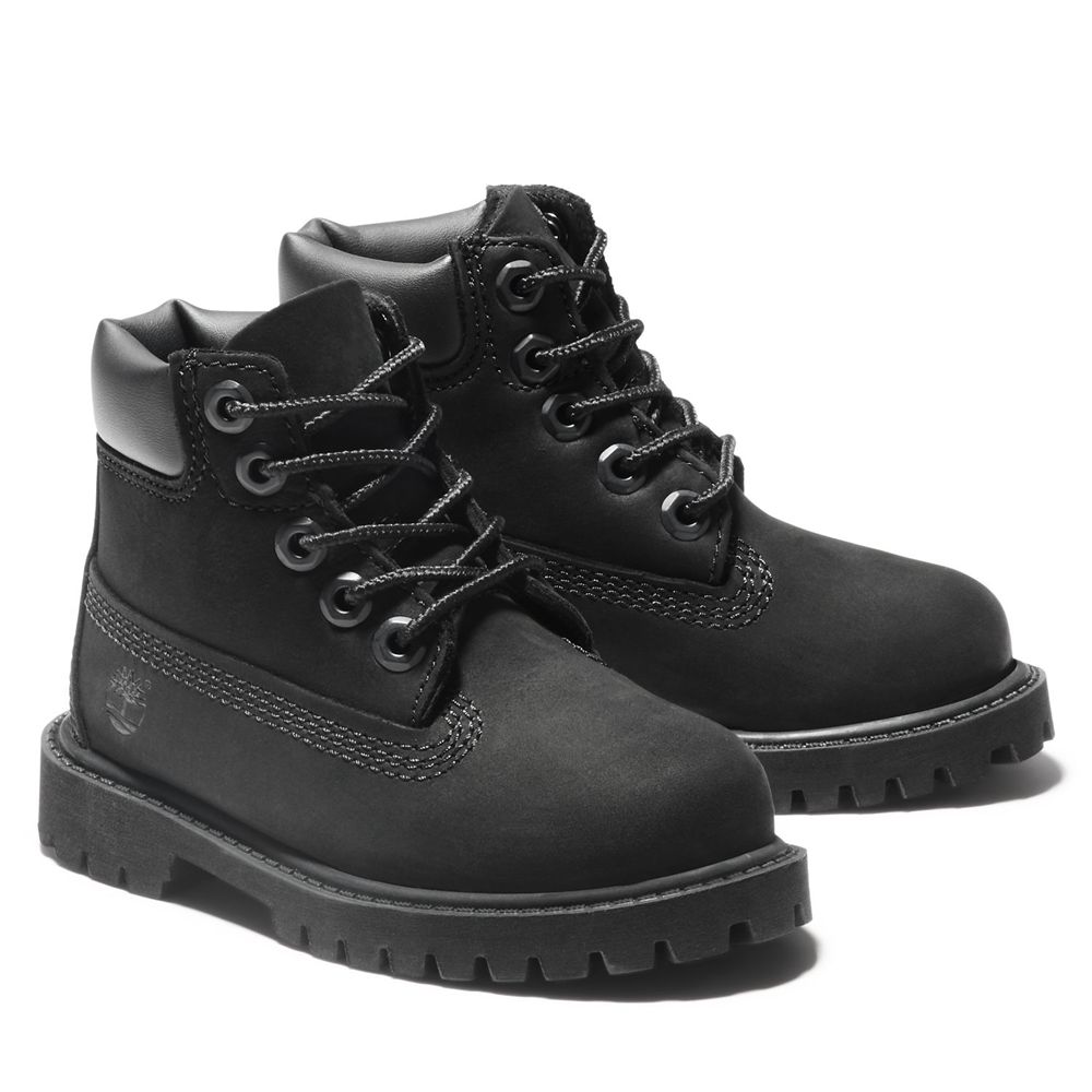 Bototos Timberland Niños 6-Inch Toddler Premium Waterproof Negras - Chile DFN-624103